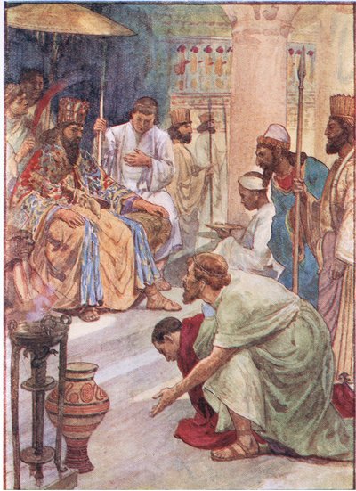 Temístocles en la corte persa, de Plutarch Lives publicado por T C & E C Jack Ltd, 1920s de William Rainey